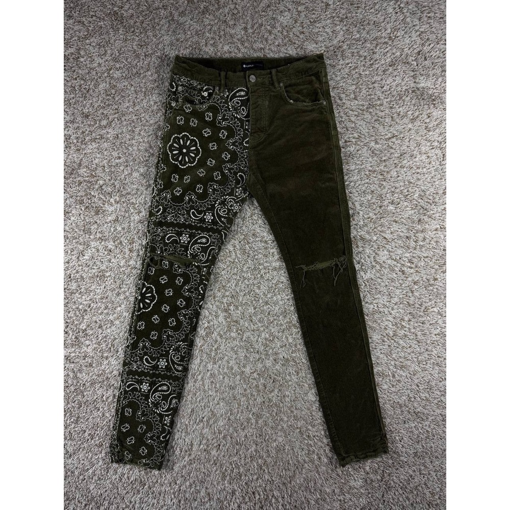 Purple Brand Bandana Print Corduroy Pants Men's Size 30